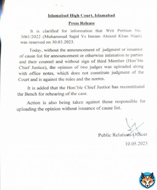 After CJ dissented with the majority verdict in favour off Imran Khan in Tyrian White case, he has dissolved the bench and will constitute a new one declaring the earlier verdict invalid.  This is martial law on steroids in here.