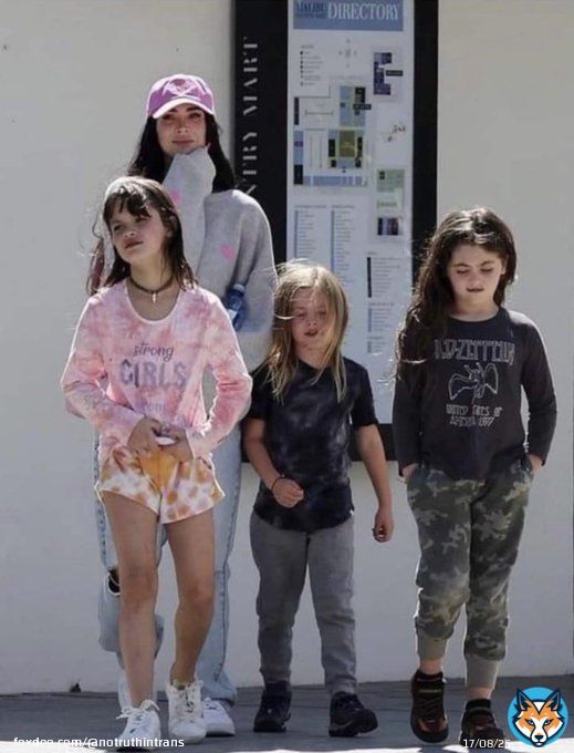 &ldquo;Trans&rdquo; kids, the latest fashion accessories. Hollywood celebs whose careers are slumping, like Megan Fox here, don&rsquo;t need to be photographed with an overpriced crocodile Birken Bag. No, she just trans-es her three boys. Hey, presto! Instant acclaim. Stunning & brave!