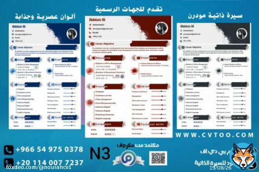 Create a professional arabic or english #CV in minutes with a great infographic or modern design  for more check our #DM  . . . #أنا_عالمي #رونالدو #جورجينا #برشلونة #النصر