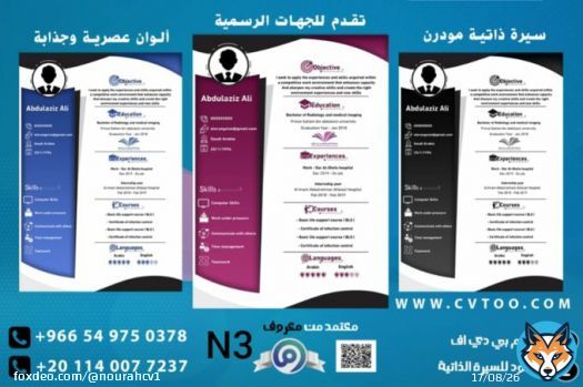 Create a professional arabic or english #CV in minutes with a great infographic or modern design  for more check our #DM  . . . #البزنس28 #كرستيانو_رونالدو #مرسول_بارك