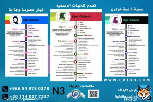 Create a professional arabic or english #CV in minutes with a great infographic or modern design  for more check our #DM  . . . #عمان #العراق #ميسي #رونالدو #الرياض