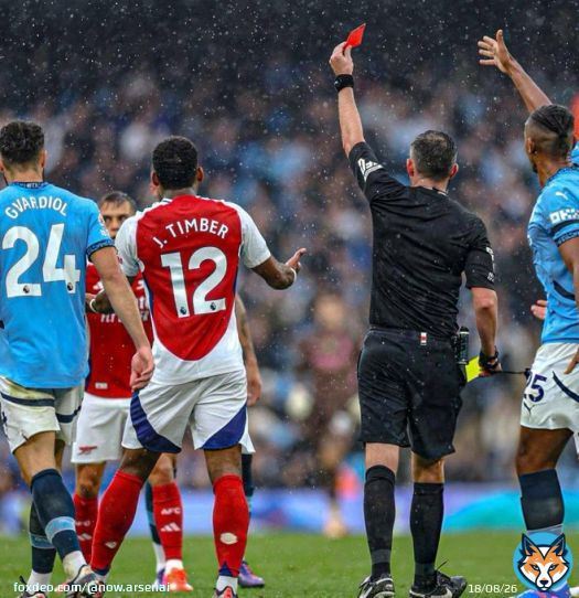 Doku kicked the ball away and prevented Arsenal from taking a quick free-kick 20 minutes before. Where&rsquo;s the yellow card?  Arsenal are the only team in the Premier League that gets refereed like this.  It&rsquo;s corruption. It&rsquo;s bullocks. Fuck this shit league.