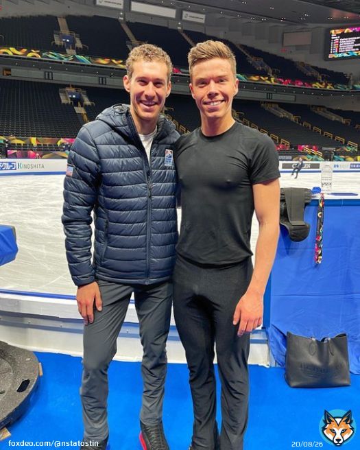 I&rsquo;m so lucky that my practise group at the worlds was together with many of my idols.  It was such a great inspiration to share the ice with the amazing @jasonbskates   #worldfigure #saitama #japan #worlds2023 #isu #jasonbrown #nikitastarostin #figureskating #idol #inspiration