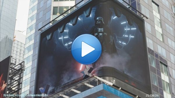 Have you seen the new #DarthVader  billboard from #OLEDSpace and ILM in Times Square?   #ObiWanKenobi  is now streaming only on @DisneyPlus.