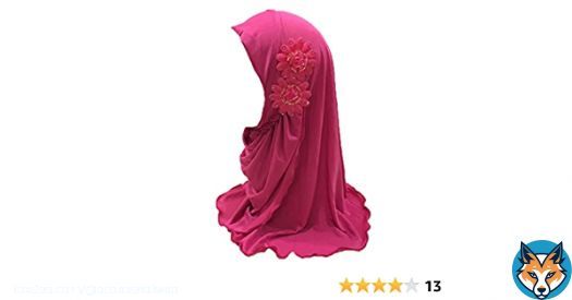 Kids Girls Crystal Flower Muslim Khimar Hijab Headscarf Elastic Beanie Arab Scarf Shawls Islamic Turban Cap 1CZE0PD