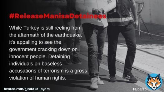 While Turkey is still reeling from the aftermath of the earthquake, it's appalling to see the government cracking down on innocent people. Detaining individuals on baseless accusations of terrorism is a gross violation of human rights.  #TurkeyEarthqquake İnsaniYardıma Operasyon