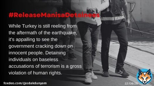 While Turkey is still reeling from the aftermath of the earthquake, it's appalling to see the government cracking down on innocent people. Detaining individuals on baseless accusations of terrorism is a gross violation of human rights.  #TurkeyEarthqquake İnsaniYardıma Operasyon