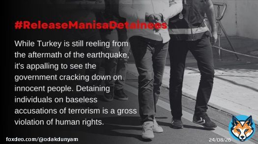 While Turkey is still reeling from the aftermath of the earthquake, it's appalling to see the government cracking down on innocent people. Detaining individuals on baseless accusations of terrorism is a gross violation of human rights.  #TurkeyEarthqquake İnsaniYardıma Operasyon