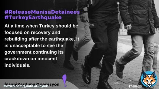 At a time when Turkey should be focused on recovery and rebuilding after the earthquake, it is unacceptable to see the government continuing its crackdown on innocent individuals.  @hrw  #ReleaseManisaDetainees #TurkeyEarthquake İnsaniYardıma Operasy