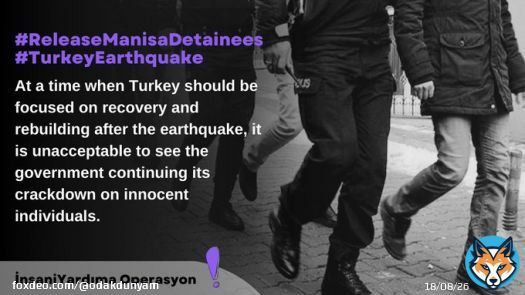 At a time when Turkey should be focused on recovery and rebuilding after the earthquake, it is unacceptable to see the government continuing its crackdown on innocent individuals.  @hrw  #ReleaseManisaDetainees #TurkeyEarthquake İnsaniYardıma Operasy