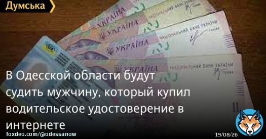 В Одесской области будут судить мужчину, который купил водительское удостоверение в интернете  #одесса #новости #dumskaya