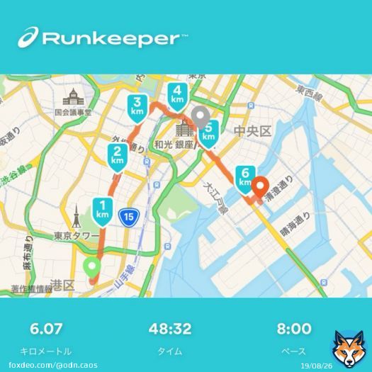 2019/09/28 足\u2460 腹\u2462 心\u2462 昼  29℃  筋トレ部帰宅〜自宅RUN  3、4kgほどのリュク背負ってのランで距離自体は大した事ないですが結構キツい  東京タワーを見ながら走りました   #odn精進録 #ランニング #ダイエット #4970run