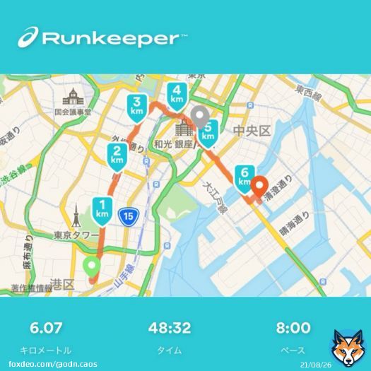 2019/09/28 足\u2460 腹\u2462 心\u2462 昼  29℃  筋トレ部帰宅〜自宅RUN  3、4kgほどのリュク背負ってのランで距離自体は大した事ないですが結構キツい  東京タワーを見ながら走りました   #odn精進録 #ランニング #ダイエット #4970run