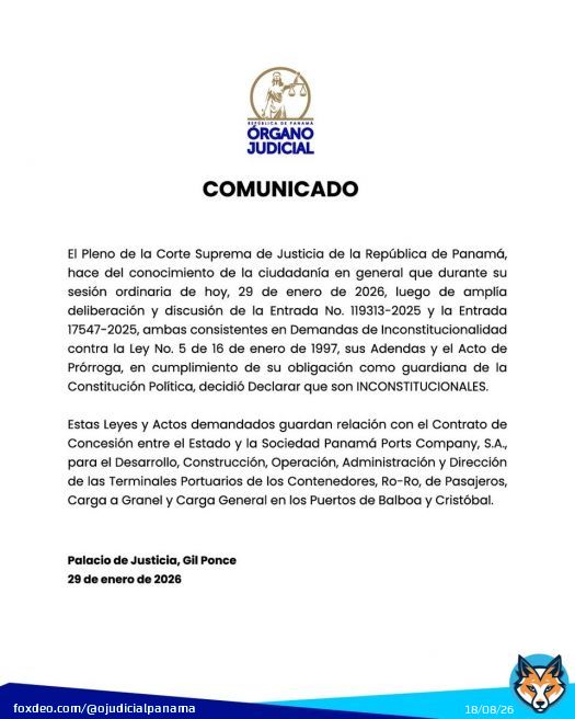 Comunicado del Pleno de la Corte Suprema de Justicia. #panama #ojudicialpanama