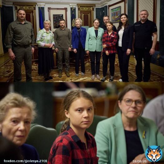 Грета Тунберг приехала в Киев и встретилась с Зеленским, чтобы обсудить экологические вопросы, связанные с последствиями подрыва Каховской ГЭС