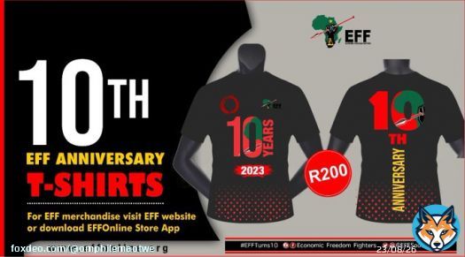 Purchasing made easy!!! Remember to Download EFF Online Store App on your phone and place an order for this beautiful #EFF10thAnniversary T-shirts to be delivered at your doorstep. #EFFTurns10