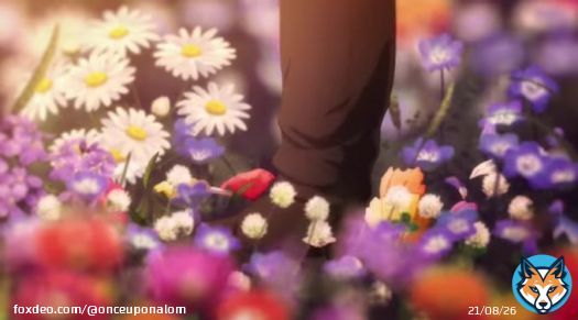 mikasa walking the same path as eren did before but now it's all faded away and the flowers are gone #shingeki