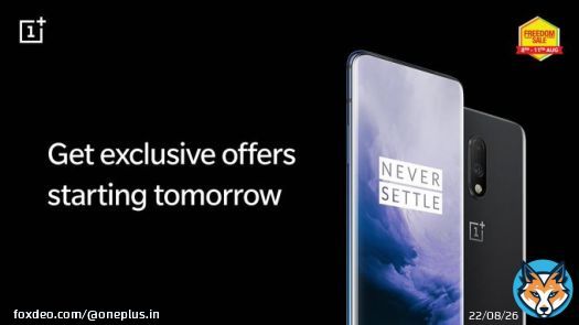 Gear up for the @amazonIN Freedom Sale and get your hands on the #OnePlus7Series with exclusive offers TOMORROW!   Set your clocks now