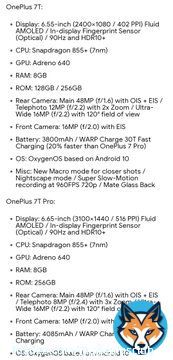 Complete specs of #OnePlus7T & #OnePlus7TPro #OnePlus7Series #OxygenOS