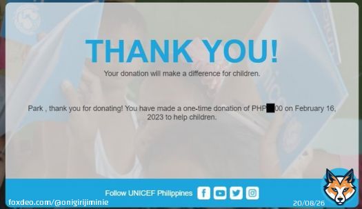 Thanks to our angel Park Jimin, I gained confidence in donating to UNICEF for those affected by the devastating earthquakes. (I tried ahbap but it wasn't accepting my cc hence the delay in my donation.)  CHARITY ANGEL JIMIN #ParkJimin