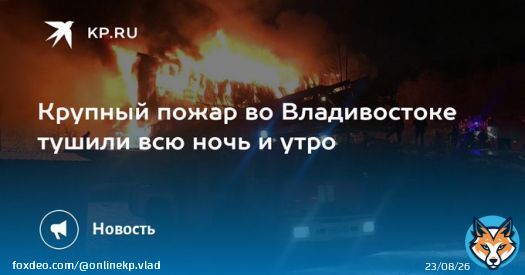 Крупный пожар во Владивостоке тушили всю ночь и утро  Складские помещения загорелись в 20:30 17 декабря, огонь устранили в 10 утра