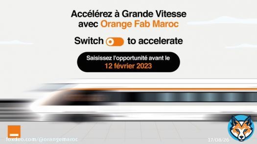 Appel &agrave; candidature: startups matures B&eacute;n&eacute;ficiez de grands fonds d&rsquo;investissement, de mentorat, et plein d'opportunit&eacute;s au c&ocirc;t&eacute; d&rsquo;Orange Maroc. Saisissez l&rsquo;opportunit&eacute; et rejoignez nottre programme d&rsquo;acc&eacute;l&eacute;ration d'Orange Fab avant le 12/02/2023 sur  :