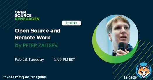 Running your open source project or working in a distributed team? Welcome to our free webinar with @peterzaitsev 'Open Source and Remote Work'. Best practices of building a remote team for #OpenSource project. Save the date Feb 28, Tuesday, 12 PM ESEST and register to book a seat