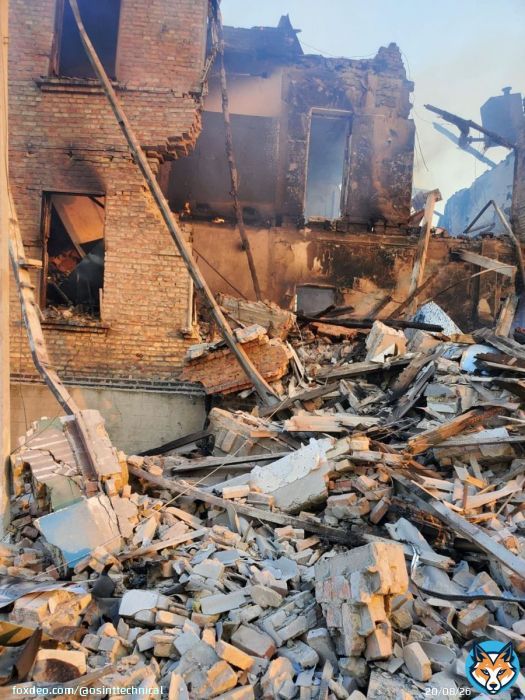 A school building was destroyed by Russian shelling in Bilohorivka (Білогорівка), Luhansk Oblast