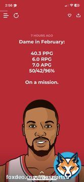 When I open up statmuse:  Dame is averaging in February:  40.3 PPG 6.0 RPG 7.0 APG ALL WHILE being in the 50/40/90 club  Special #RipCity