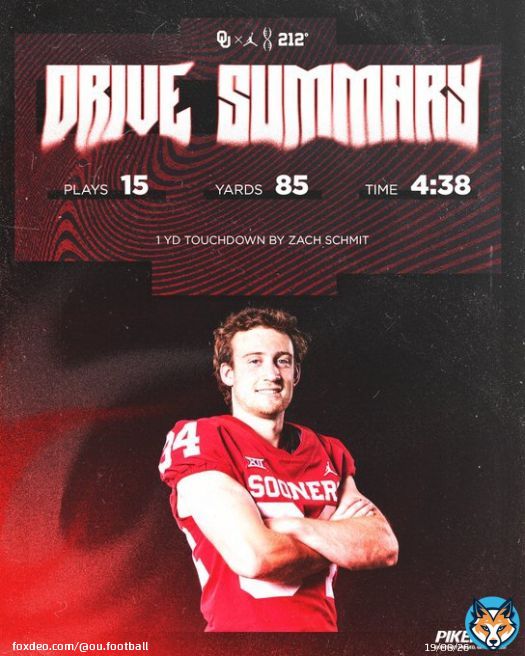First career TD for the kicker, @zach_schmit39   #OUDNA
