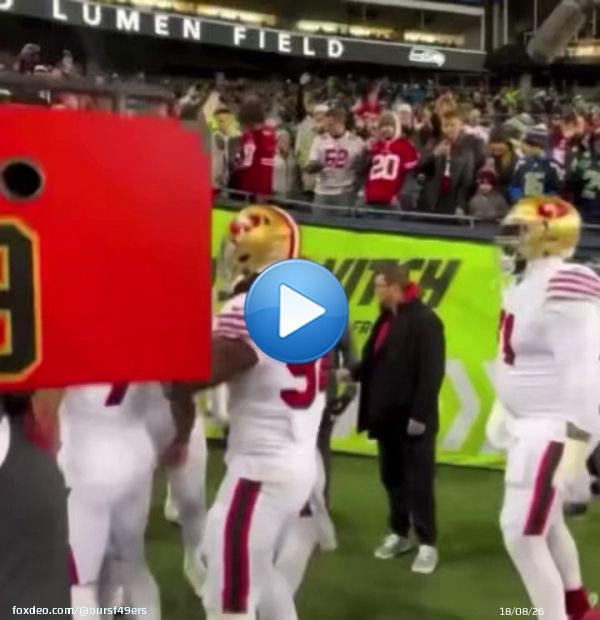 #49ers Jimmie Ward rips apart a sign from a trolling Seattle fan    An absolute legend