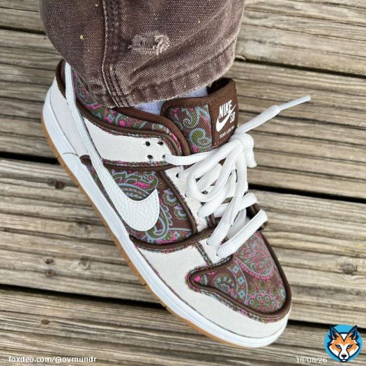 Nike SB Dunk Low &ldquo;Paisley&rdquo; featuring tear away material to White suede underneath.  Photo: jjjjjoshhh