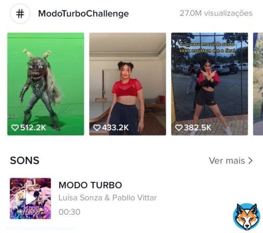 A #ModoTurbochallenge, no TikTok, j&aacute; supera a marca de 27 milh&otilde;es de visualiza&ccedil;&otilde;es e o &aacute;udio j&aacute; conta com mais de 46,1 mil v&iacute;deos.