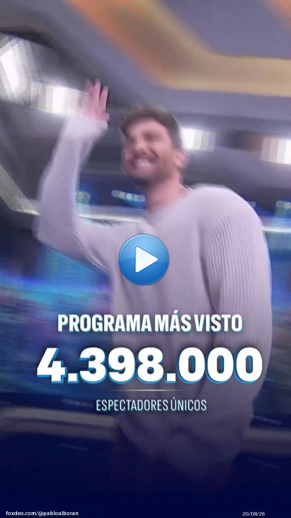 @pabloalboran nos regaló una noche mágica y 4.398.000 espectadores lo convirtieron en el PROGRAMA MÁS VISTO ¡GRACIAS! #AlboránEH #audiencias #elhormiguero