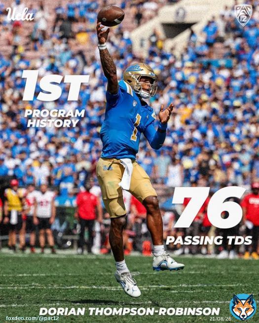 There&rsquo;s a new @UCLAFootball all-time passing TD leader&hellip;  He goes by @DoriansTweets
