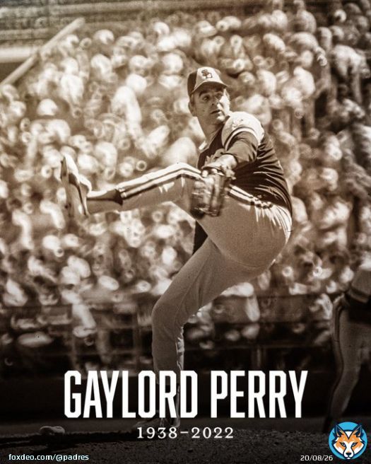 The Padres mourn the passing of Hall of Famer and Cy Young Award winner Gaylord Perry and wish sincerest condolences to his loved ones.
