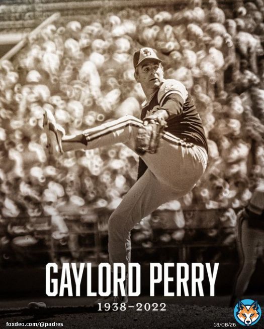 The Padres mourn the passing of Hall of Famer and Cy Young Award winner Gaylord Perry and wish sincerest condolences to his loved ones.