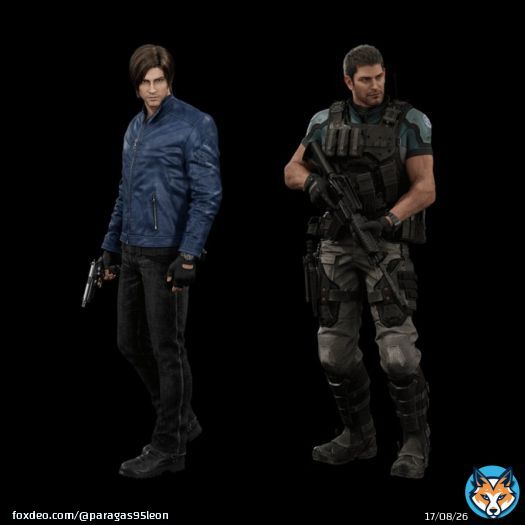 RE Death Island official full body images of Leon Kennedy and Chris Redfield   #REBHFun #ResidentEvil #バイオハザード #d_island