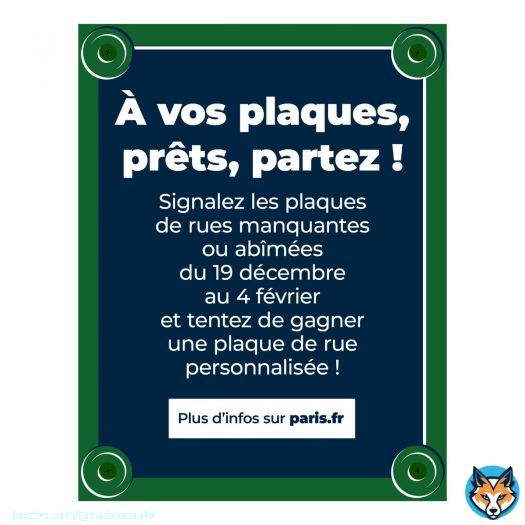 L’application DansMaRue lance son premier concours et vous invite à signaler les plaques de rues manquantes ou abimées dans l’espace public ! Jusqu’au 4 février, chaque signalement de ce type d’anomalie vous permet de participer et de vous rapprocherdu lot mis en jeu ! 