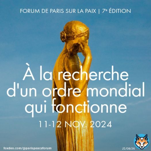 En novembre, dirigeants et acteurs de la paix se r&eacute;unissent pour discuter des solutions aux d&eacute;fis mondiaux.  Dans un contexte d'instabilit&eacute;, de m&eacute;fiance Nord-Sud et d'&eacute;mergence d'enjeux transnationaux, il est urgentent de cr&eacute;er &laquo; un ordre mondial qui fonctionne &raquo;.  #PPF2024En savoir plusFrom parispeaceforum.org