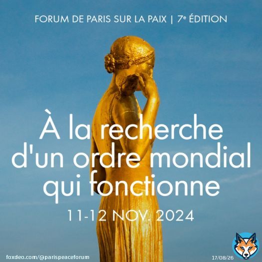 En novembre, dirigeants et acteurs de la paix se r&eacute;unissent pour discuter des solutions aux d&eacute;fis mondiaux.  Dans un contexte d'instabilit&eacute;, de m&eacute;fiance Nord-Sud et d'&eacute;mergence d'enjeux transnationaux, il est urgentent de cr&eacute;er &laquo; un ordre mondial qui fonctionne &raquo;.  #PPF2024En savoir plusFrom parispeaceforum.org