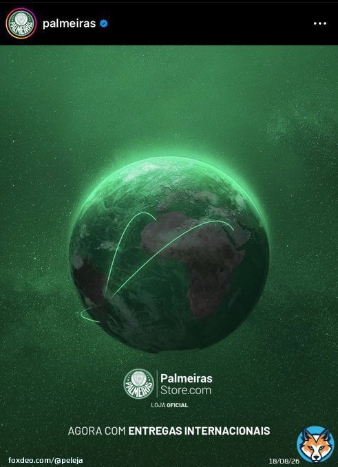 O @Palmeiras n&atilde;o perdeu a chance de provocar o Flamengo pela derrota no Mundial.  O clube publicou ironicamente uma informa&ccedil;&atilde;o sobre sua loja oficial fazer agora &lsquo;entregas internacionais&rsquo; e uma das rotas tra&ccedil;adas &eacute; justamente para Marrocos.