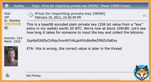 Hal Finney giving away #Bitcoin at $0.90, 12 years ago. Legend