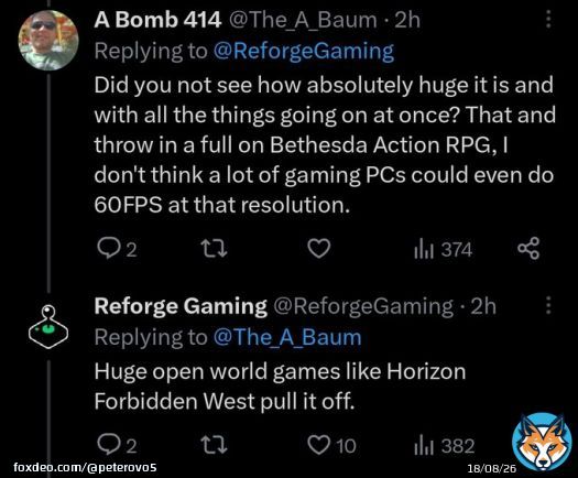 Reforge Gaming just compared Starfield to Horizon Forbidden West