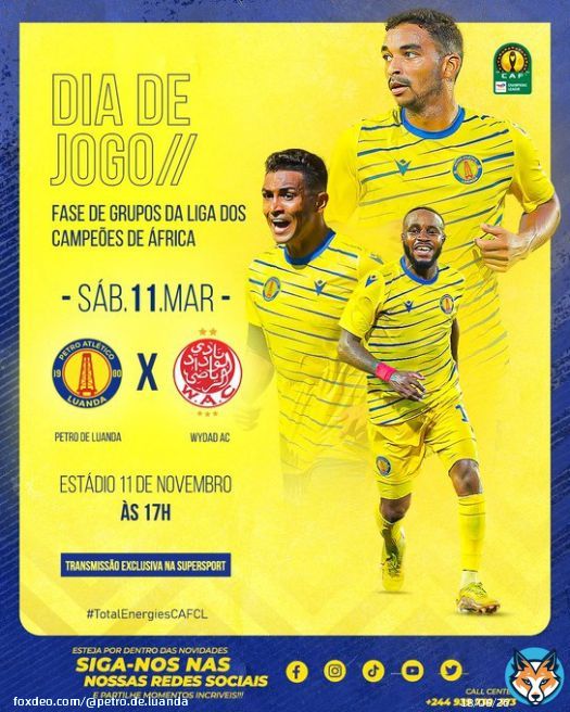 Dia de jogo | #PETRO_WYDAD   #TotalEnergiesCAFCL #matchday #diadejogo #petrodeluanda #energiaparavencer