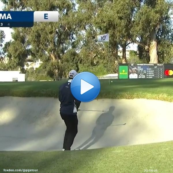 1st shot: Relatable 2nd shot: Not so much    @MaxHoma23 makes birdie the hard way on No. 10 @TheGenesisInv.