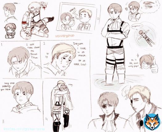 Been doing silly doodles   #eruri #AttackOnTitan #エルリ #進撃の巨人
