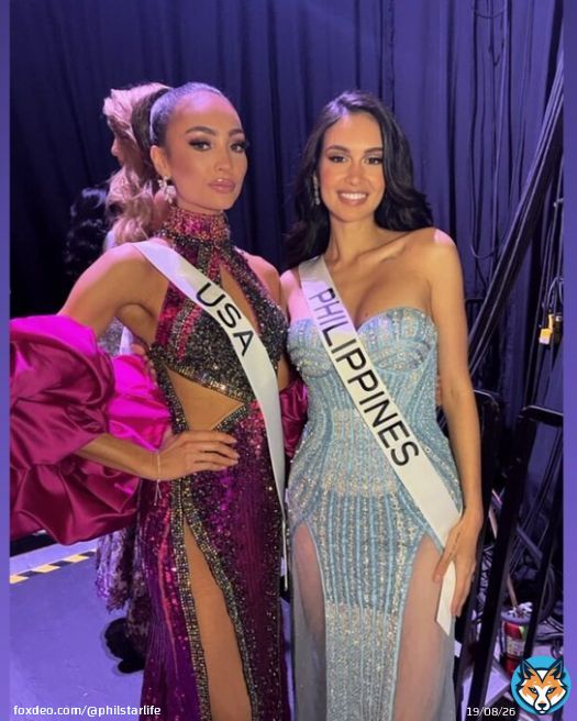 Miss USA  x Miss PH   LOOK: Miss Universe USA and Fil-Am R&rsquo;Bonney Nola shared backstage snaps with fellow delegate #CelesteCortesi during the 71st #MissUniverse preliminary night. (: R&rsquo;Bonney Nola/ Instagram)   RELATED STORY: