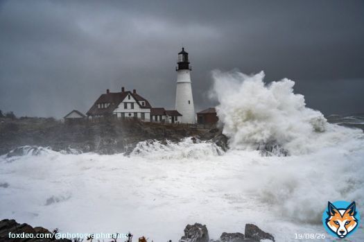 The Wave -  After reviewing my images, I determined that I captured the wave that took out the door and window at Portland Head Lighthouse. I'm not happy about it, but I am in awe of the power of nature. I believe this is a historic capture.  #mewx ##maine #winterstorm #elliott