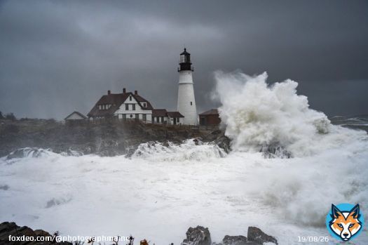 The Wave -  After reviewing my images, I determined that I captured the wave that took out the door and window at Portland Head Lighthouse. I'm not happy about it, but I am in awe of the power of nature. I believe this is a historic capture.  #mewx ##maine #winterstorm #elliott